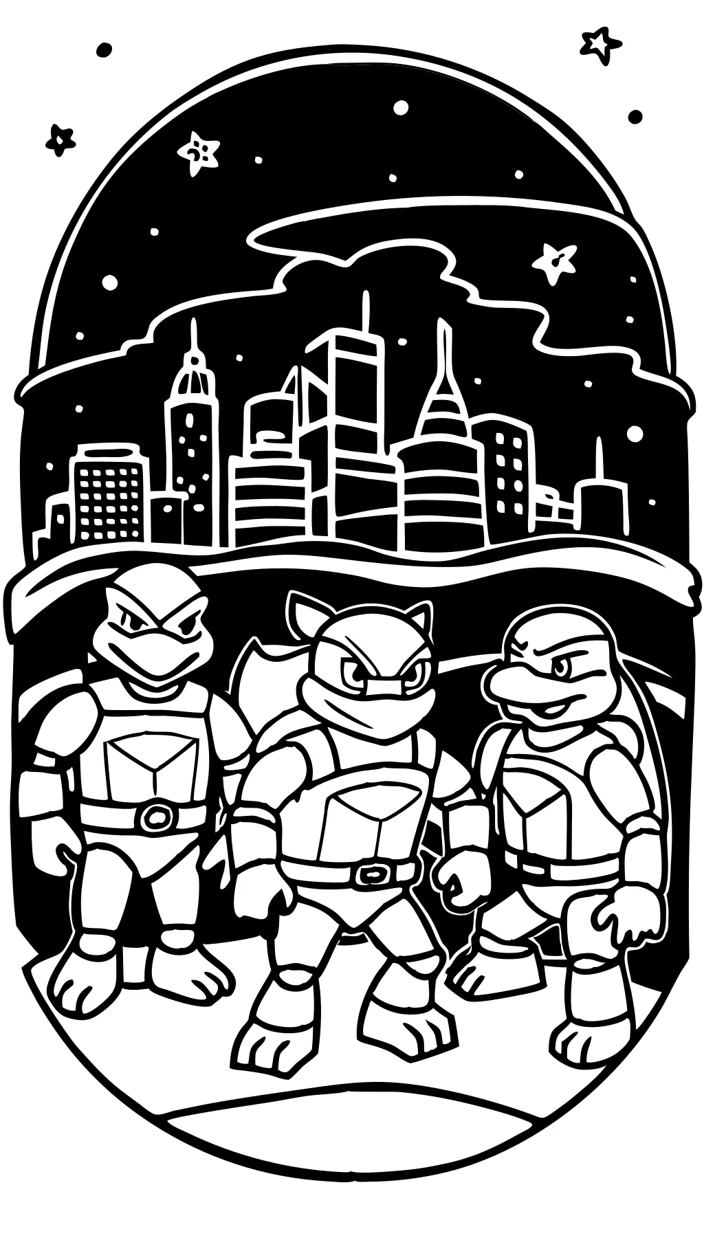 pages à colorier tmnt minuit